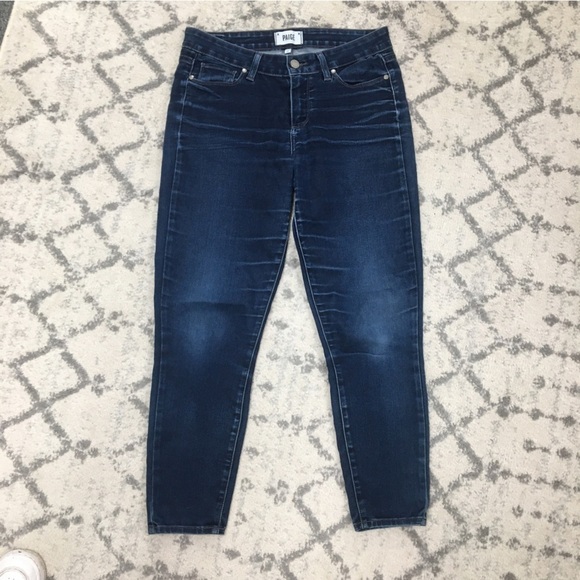Paige Verdugo Crop Dark Blue Skinny Jeans size 29 - Picture 2 of 6